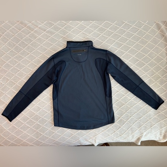 Outerknown Men’s Activewear Quarter-zip top. Navy blue. Size medium - Picture 7 of 10